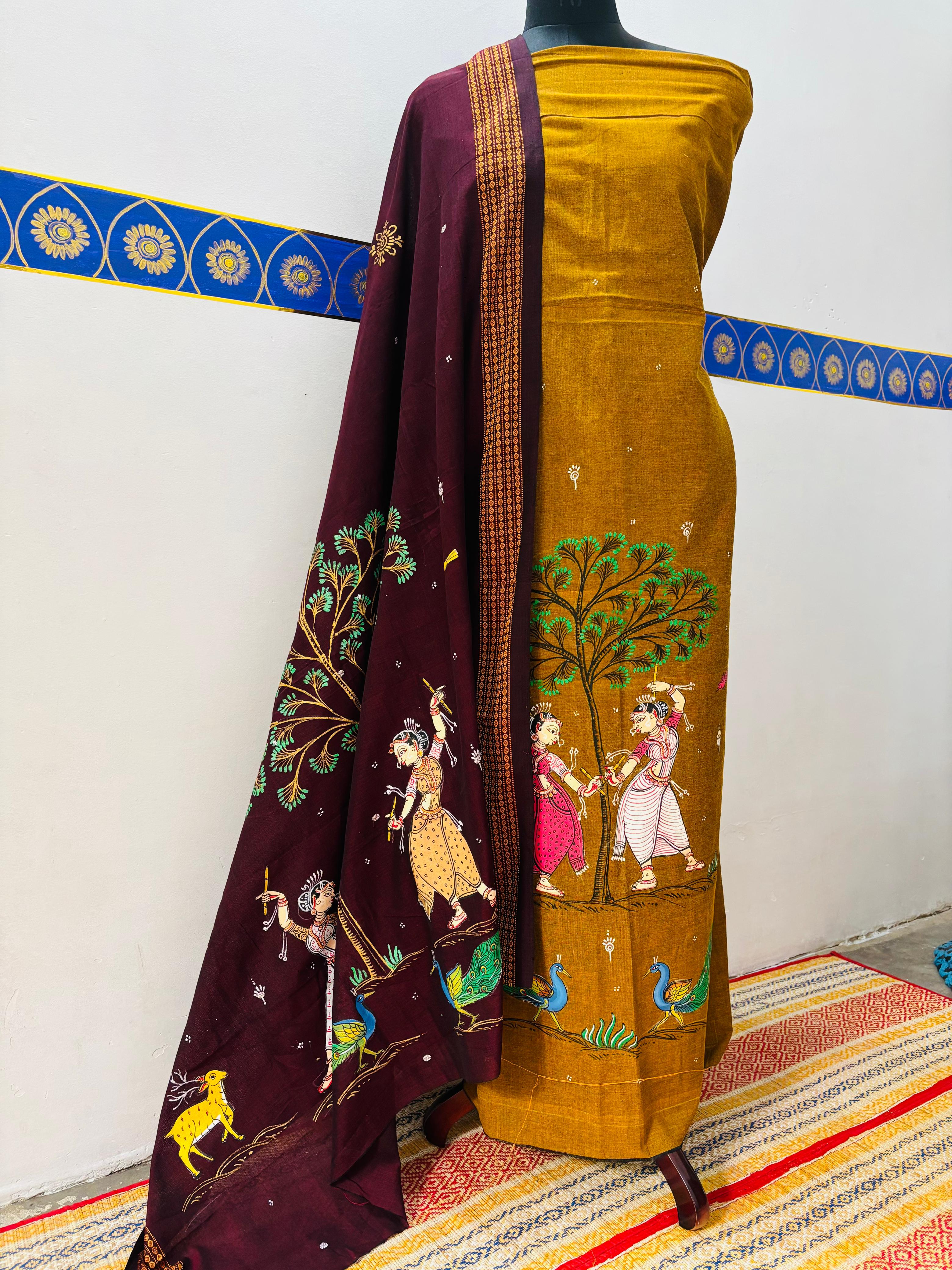 HAND PAINTED DRESS MATERIAL